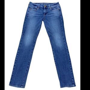 American Eagle Skinny Low Rise Stretch Med Wash Blue Denim Jeans - Sz 2 Reg
